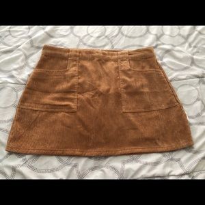 Camel Corduroy Skirt